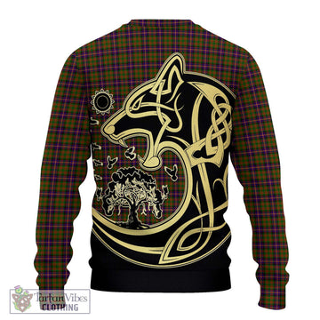 Cochrane Modern Tartan Ugly Sweater with Family Crest Celtic Wolf Style