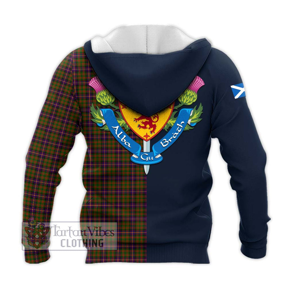 Tartan Vibes Clothing Cochrane Modern Tartan Knitted Hoodie with Scottish Lion Royal Arm Half Style