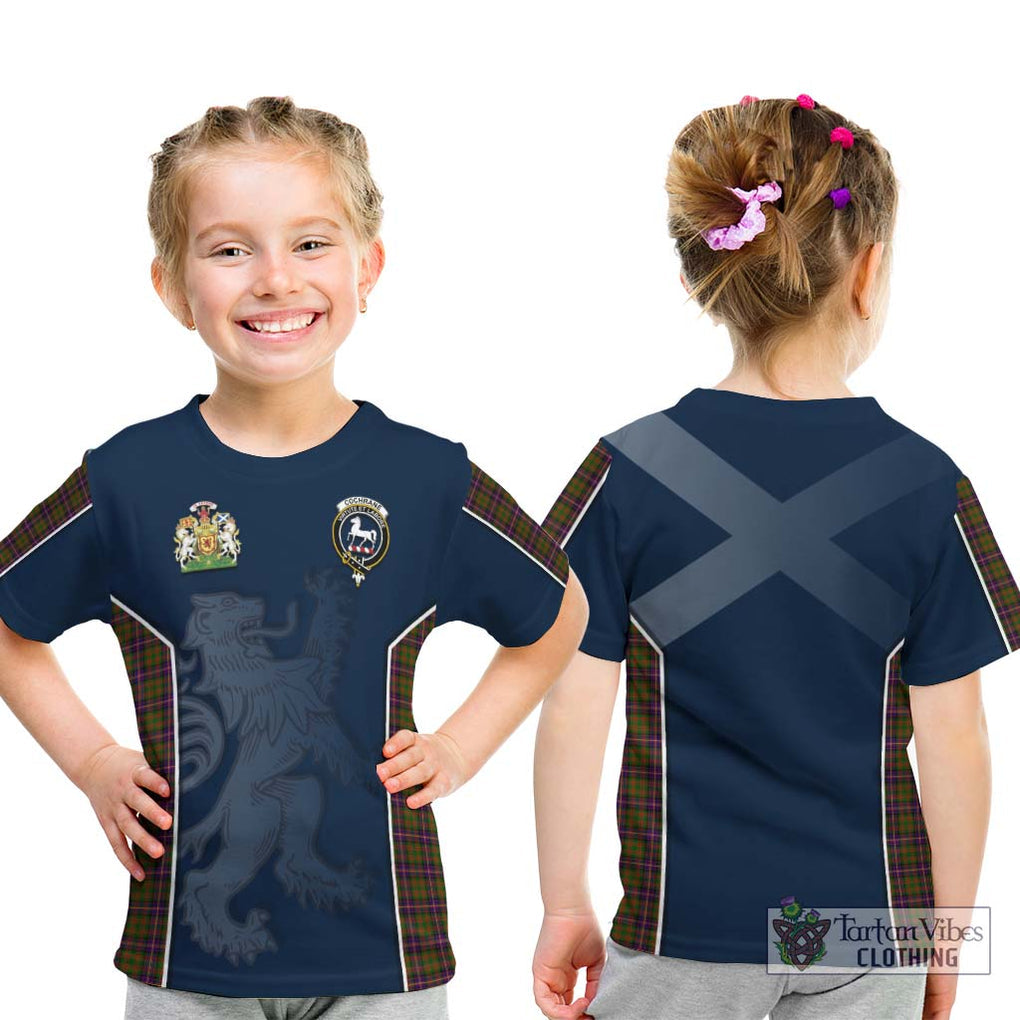 Cochrane Modern Tartan Kid T-Shirt with Family Crest and Lion Rampant Vibes Sport Style - Tartan Vibes Clothing