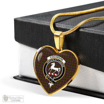 Cochrane Modern Tartan Heart Necklace with Family Crest