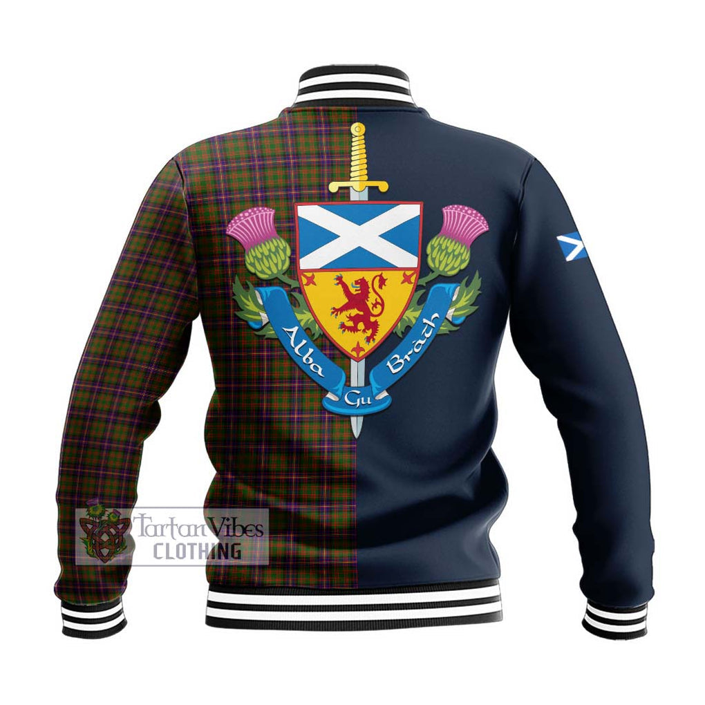 Tartan Vibes Clothing Cochrane Modern Tartan Baseball Jacket with Scottish Lion Royal Arm Half Style