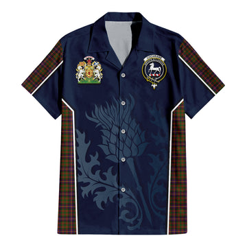 Cochrane Modern Tartan Short Sleeve Button Up Shirt with Family Crest and Scottish Thistle Vibes Sport Style