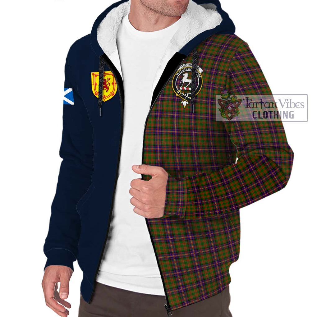 Tartan Vibes Clothing Cochrane Modern Tartan Sherpa Hoodie with Scottish Lion Royal Arm Half Style