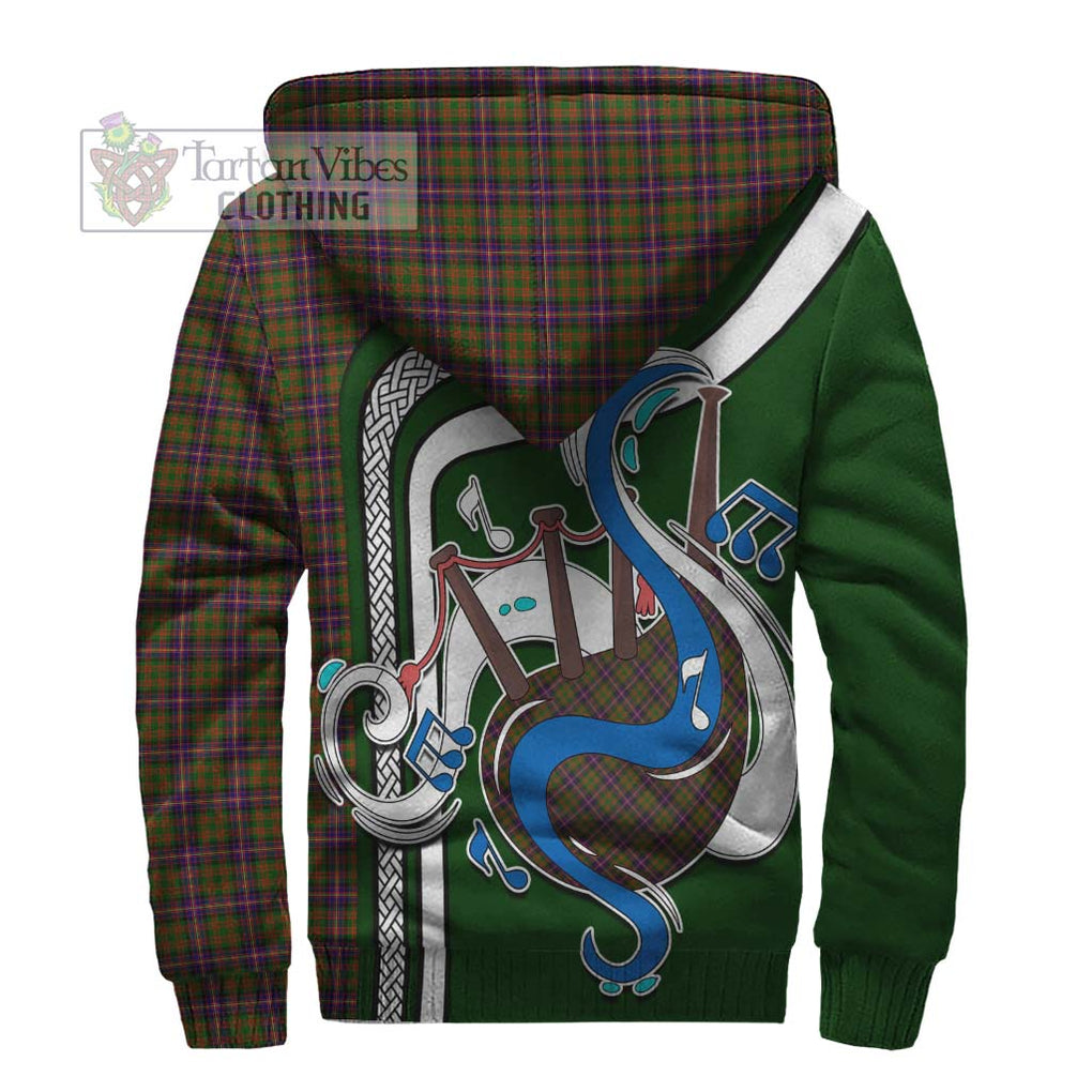 Cochrane Modern Tartan Sherpa Hoodie with Epic Bagpipe Style - Tartanvibesclothing Shop