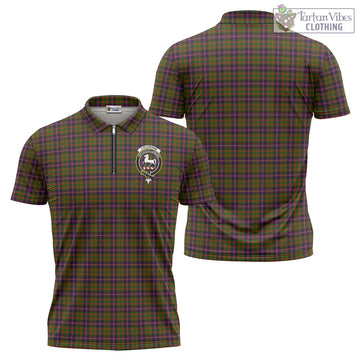 Cochrane Modern Tartan Zipper Polo Shirt with Family Crest