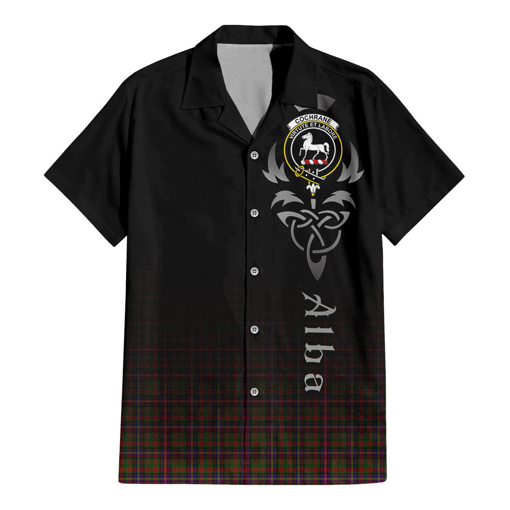 Tartan Vibes Clothing Cochrane Modern Tartan Short Sleeve Button Up Featuring Alba Gu Brath Family Crest Celtic Inspired