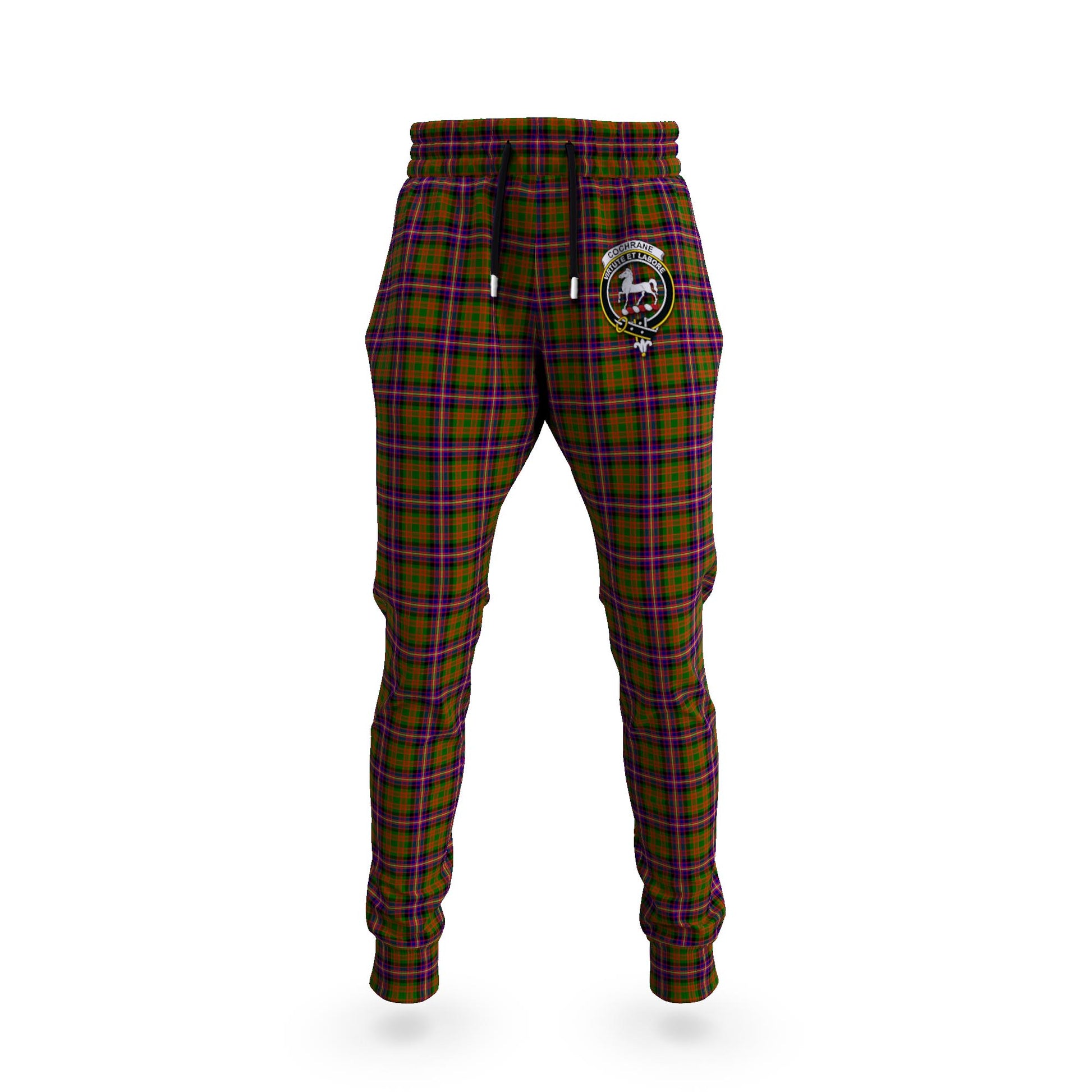 Cochrane Modern Tartan Joggers Pants with Family Crest 5XL - Tartan Vibes Clothing