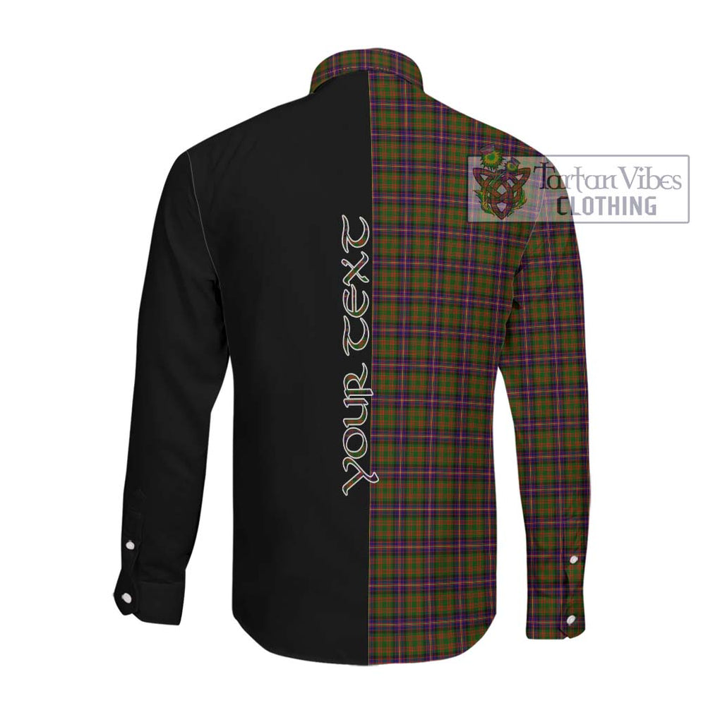 Cochrane Modern Tartan Long Sleeve Button Shirt with Family Crest and Half Of Me Style Men's Shirt - Tartanvibesclothing Shop