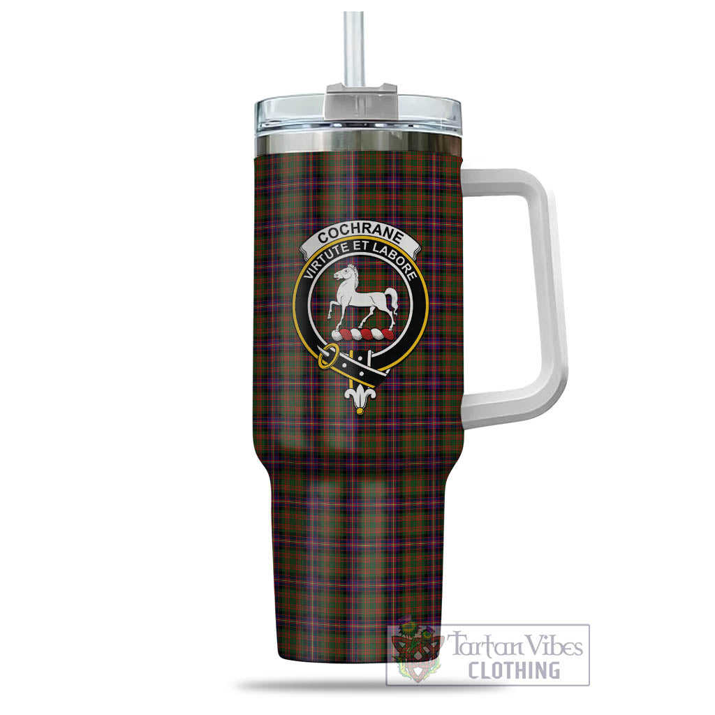 Tartan Vibes Clothing Cochrane Modern Tartan and Family Crest Tumbler with Handle