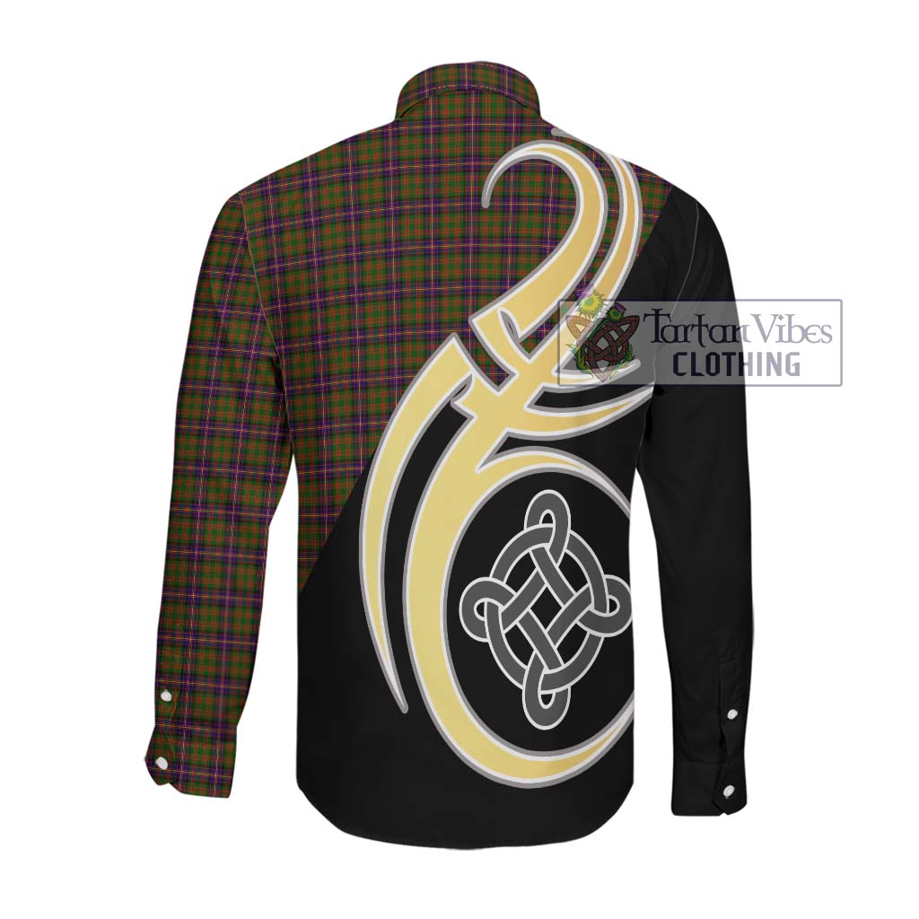 Cochrane Modern Tartan Long Sleeve Button Shirt with Family Crest and Celtic Symbol Style Men's Shirt - Tartan Vibes Clothing