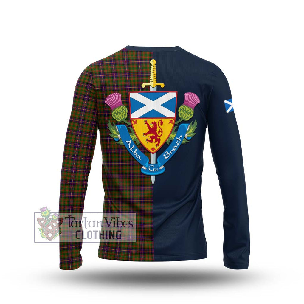 Tartan Vibes Clothing Cochrane Modern Tartan Long Sleeve T-Shirt with Scottish Lion Royal Arm Half Style