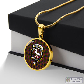 Cochrane Modern Tartan Circle Necklace with Family Crest