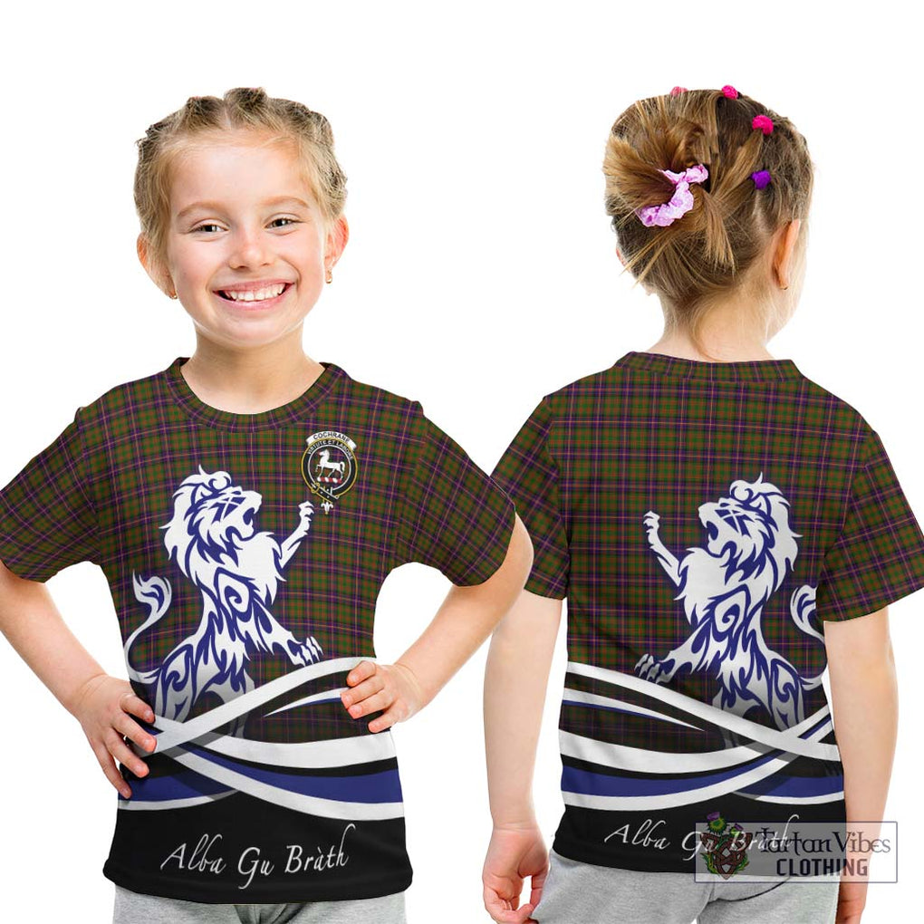 Cochrane Modern Tartan Kid T-Shirt with Alba Gu Brath Regal Lion Emblem - Tartanvibesclothing Shop