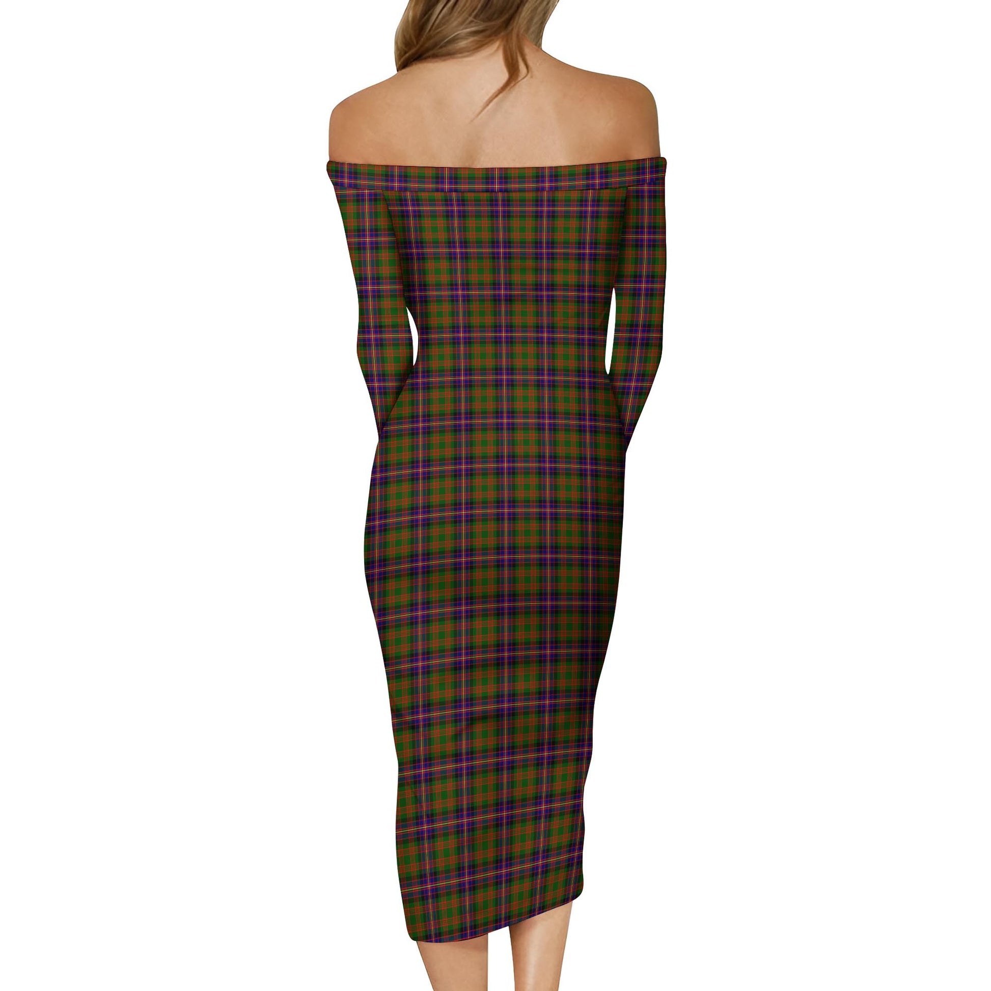 Cochrane Modern Tartan Off Shoulder Lady Dress - Tartanvibesclothing