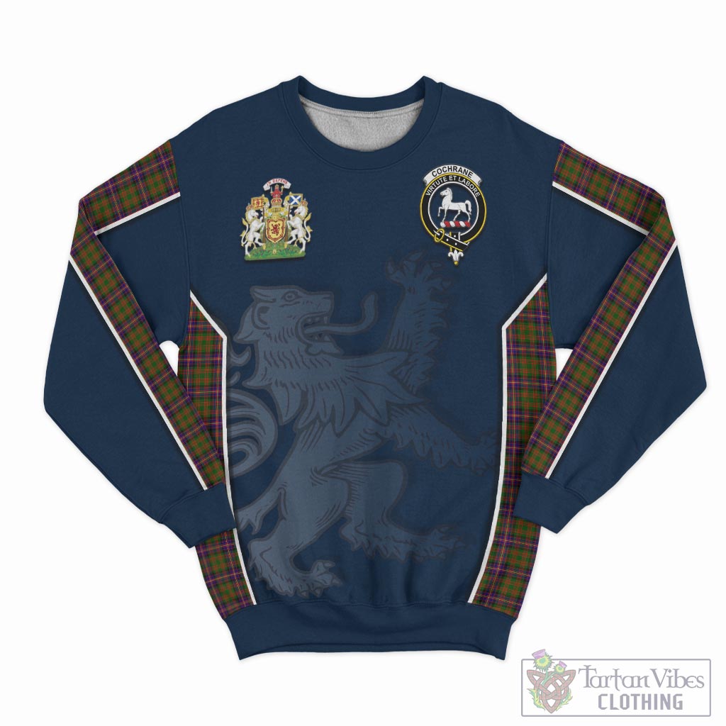 Tartan Vibes Clothing Cochrane Modern Tartan Sweater with Family Crest and Lion Rampant Vibes Sport Style