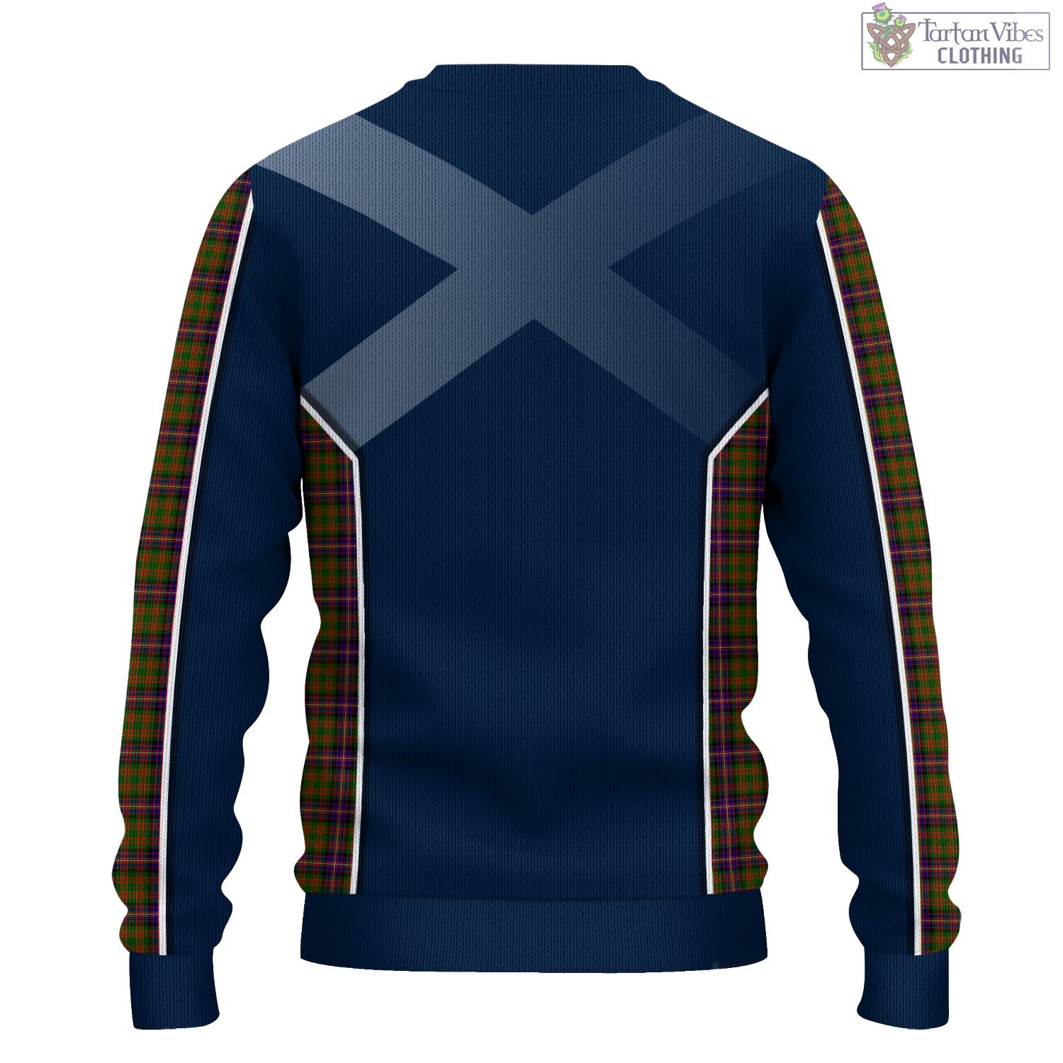 Tartan Vibes Clothing Cochrane Modern Tartan Knitted Sweatshirt with Family Crest and Scottish Thistle Vibes Sport Style