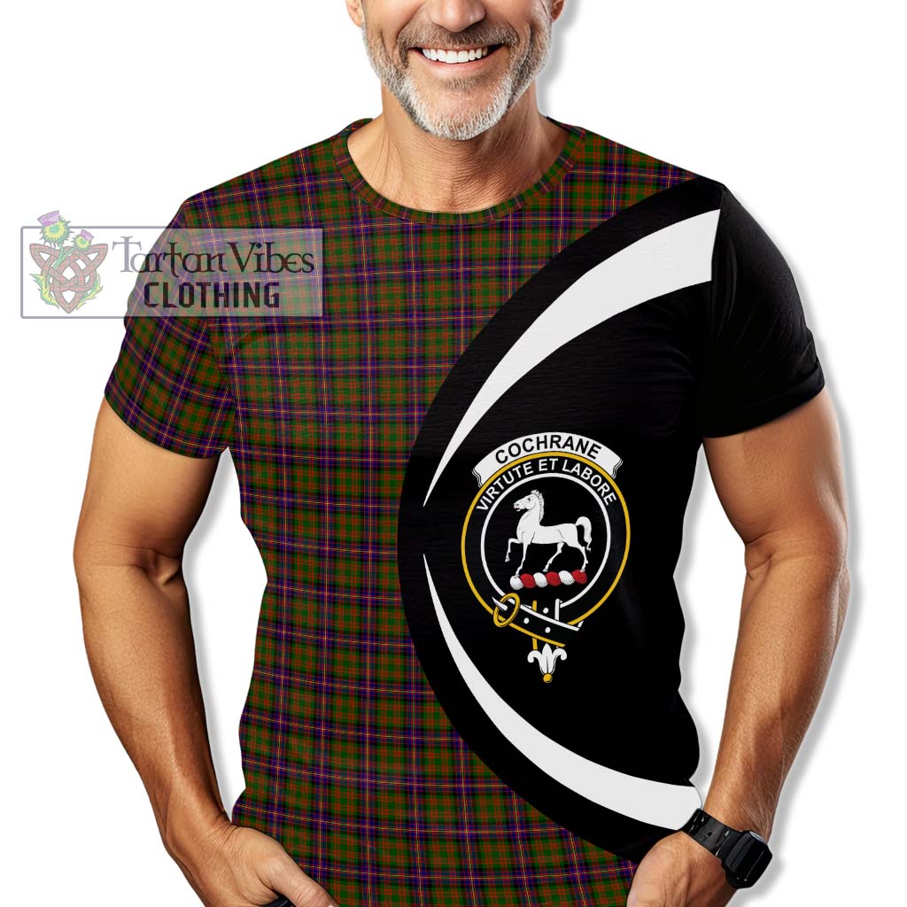 Tartan Vibes Clothing Cochrane Modern Tartan T-Shirt with Family Crest Circle Style