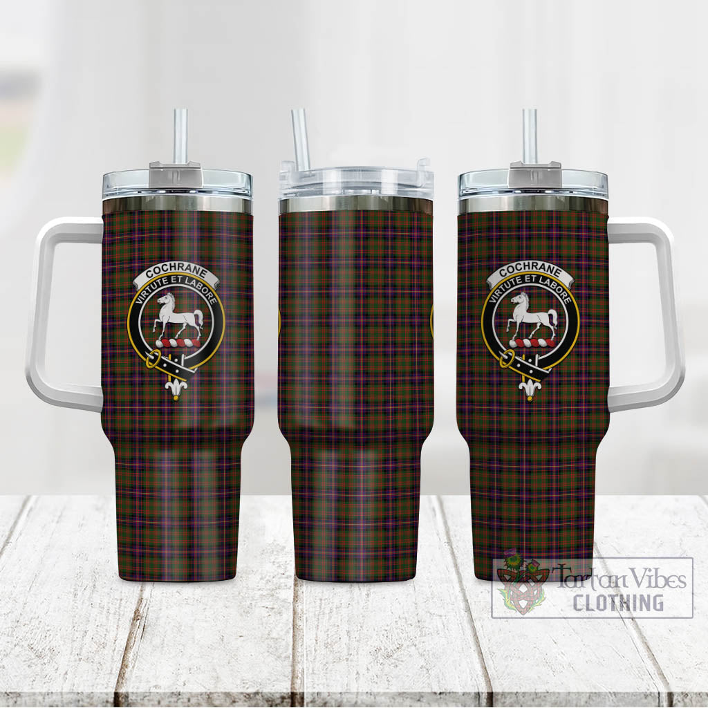 Tartan Vibes Clothing Cochrane Modern Tartan and Family Crest Tumbler with Handle