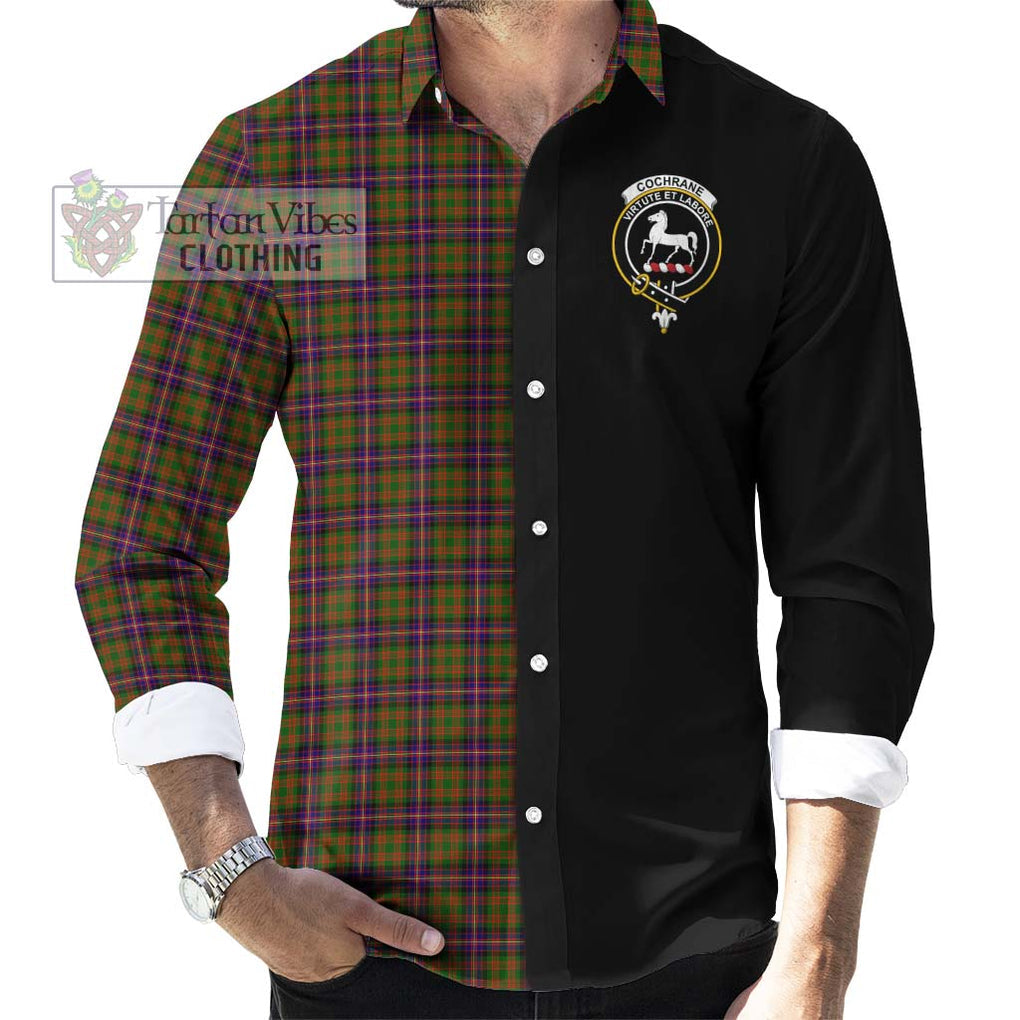 Cochrane Modern Tartan Long Sleeve Button Shirt with Family Crest and Half Of Me Style - Tartanvibesclothing Shop