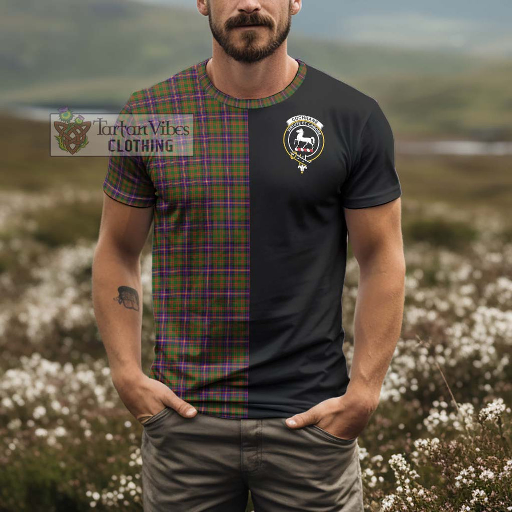 Cochrane Modern Tartan T-Shirt with Family Crest and Half Of Me Style - Tartanvibesclothing Shop