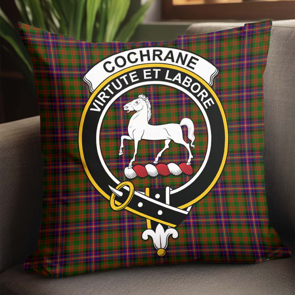 Cochrane Modern Tartan Pillow Cover with Family Crest - Tartanvibesclothing