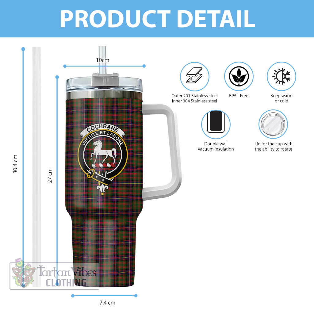 Tartan Vibes Clothing Cochrane Modern Tartan and Family Crest Tumbler with Handle