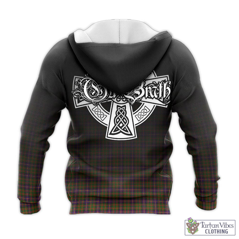 Tartan Vibes Clothing Cochrane Modern Tartan Knitted Hoodie Featuring Alba Gu Brath Family Crest Celtic Inspired