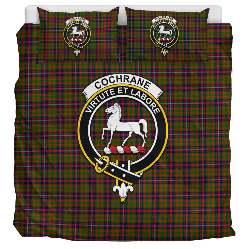 Cochrane Modern Tartan Bedding Set with Family Crest UK Bedding Set UK Super King 104*94 inch - Tartan Vibes Clothing