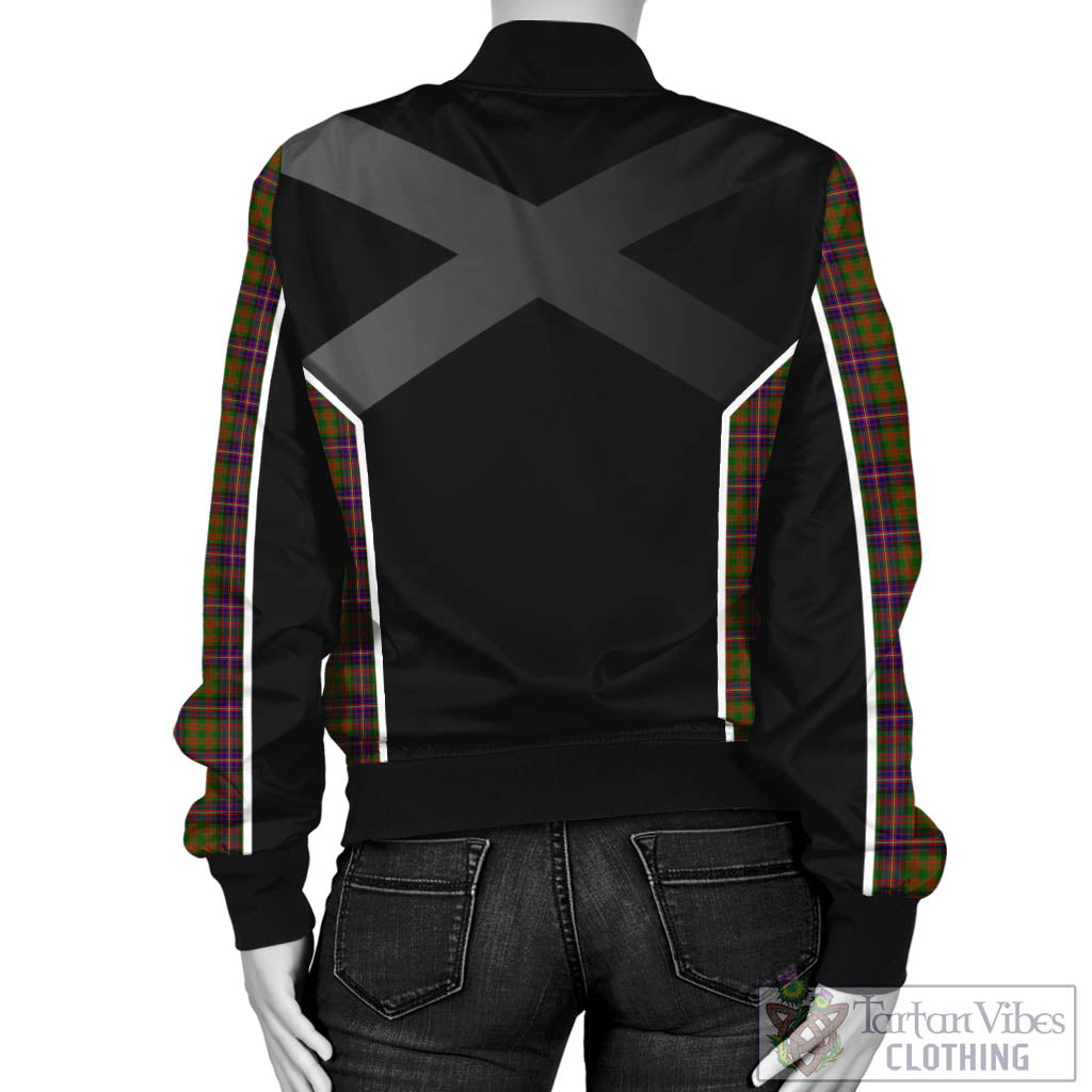 Tartan Vibes Clothing Cochrane Modern Tartan Bomber Jacket with Family Crest and Scottish Thistle Vibes Sport Style