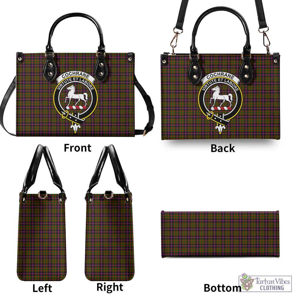 Tartan Vibes Clothing Cochrane Modern Tartan Luxury Leather Handbags with Family Crest