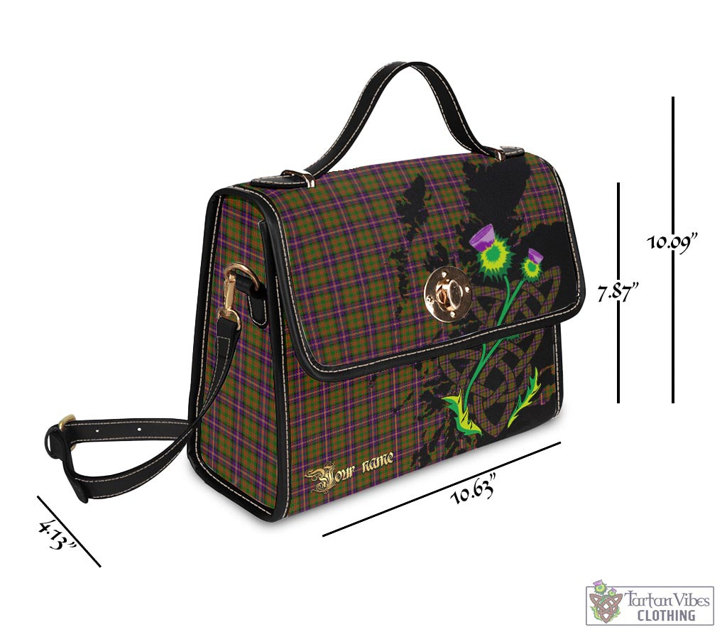 Tartan Vibes Clothing Cochrane Modern Tartan Waterproof Canvas Bag with Scotland Map and Thistle Celtic Accents