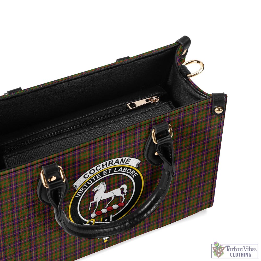 Tartan Vibes Clothing Cochrane Modern Tartan Luxury Leather Handbags with Family Crest