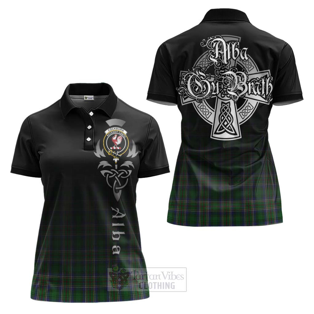 Tartan Vibes Clothing Cockburn Tartan Women's Polo Shirt Featuring Alba Gu Brath Family Crest Celtic Inspired