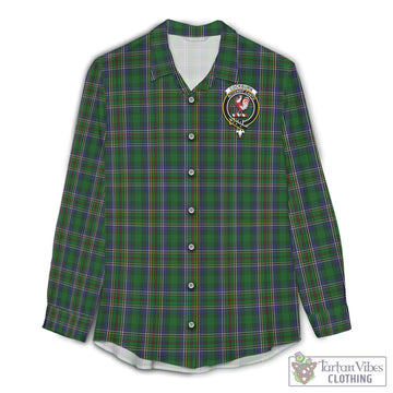 Cockburn Tartan Women's Casual Shirt with Family Crest