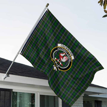 Cockburn Tartan House Flag with Family Crest