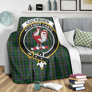 Cockburn Tartan Blanket with Family Crest