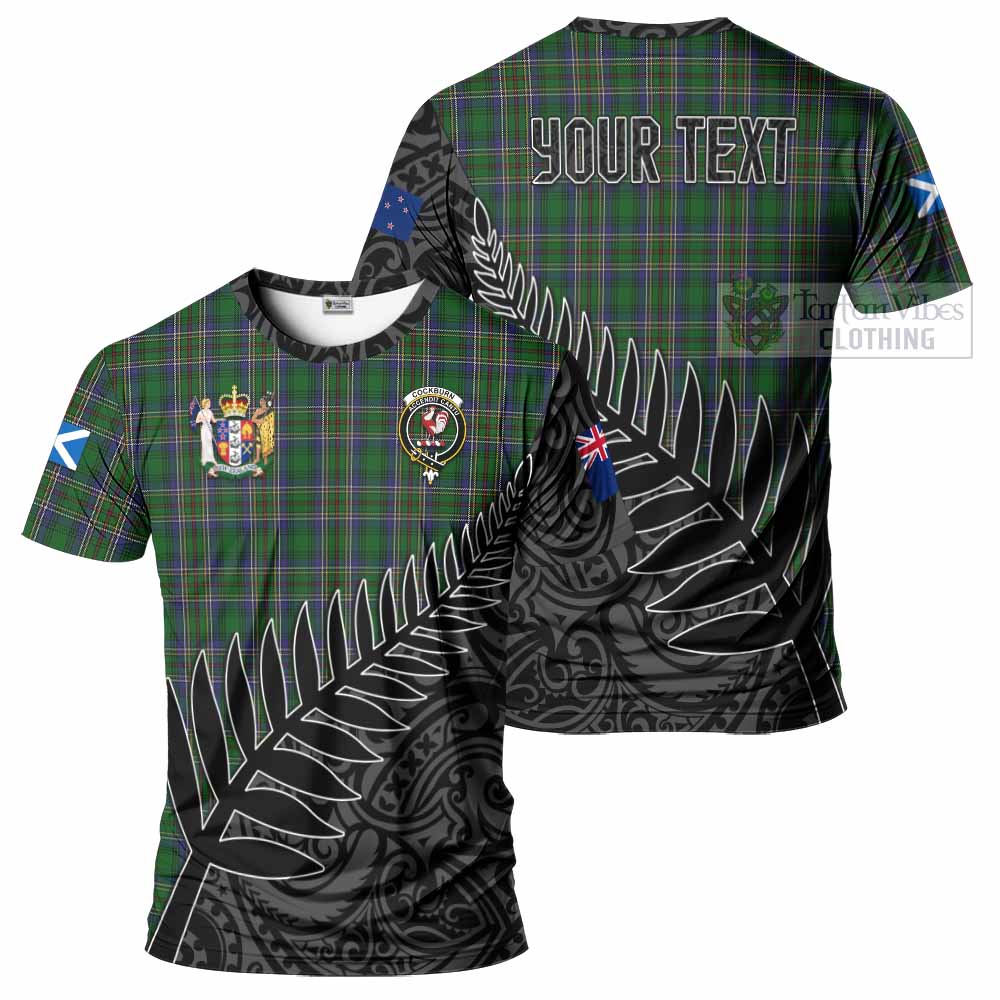 Tartan Vibes Clothing Cockburn Crest Tartan T-Shirt with New Zealand Silver Fern Half Style