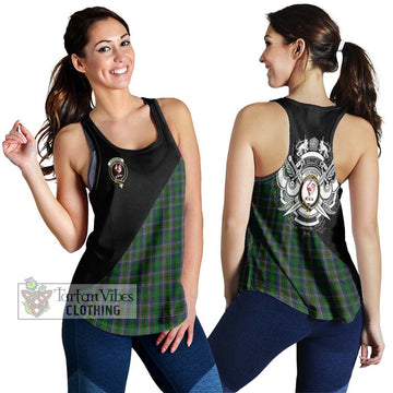 Cockburn Tartan Women's Racerback Tanks with Family Crest and Military Logo Style