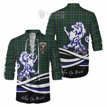 Cockburn Tartan Ghillie Kilt Shirt with Alba Gu Brath Regal Lion Emblem