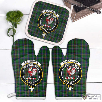 Cockburn Tartan Combo Oven Mitt & Pot-Holder with Family Crest White - Tartan Vibes Clothing