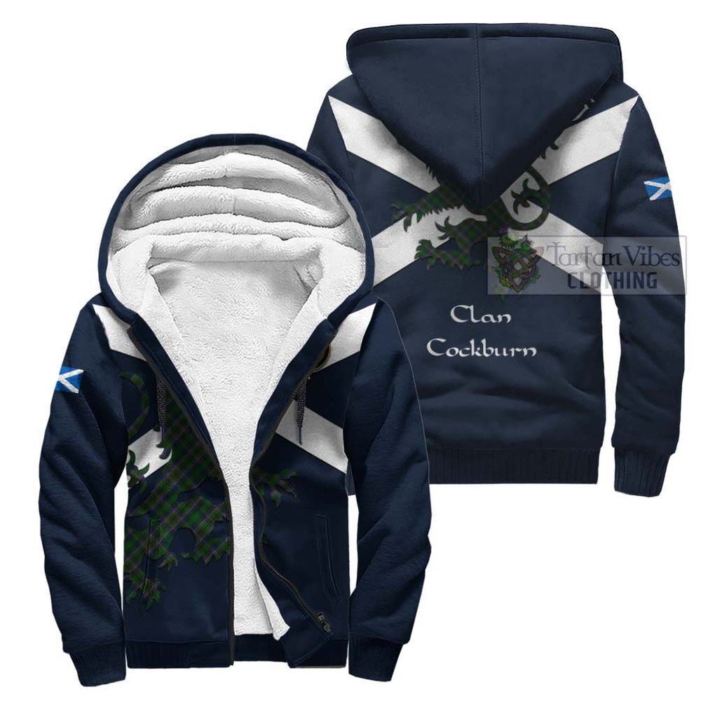 Tartan Vibes Clothing Cockburn Tartan Lion Rampant Sherpa Hoodie – Proudly Display Your Heritage with Alba Gu Brath and Clan Name