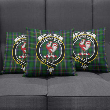 Cockburn Tartan Pillow Cover with Family Crest