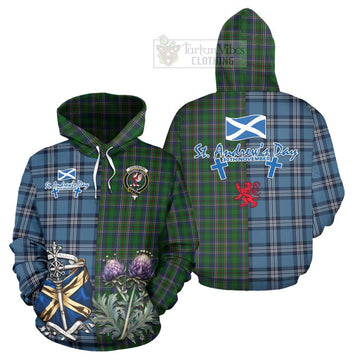 Cockburn Tartan Hoodie Happy St. Andrew's Day Half Tartan Style