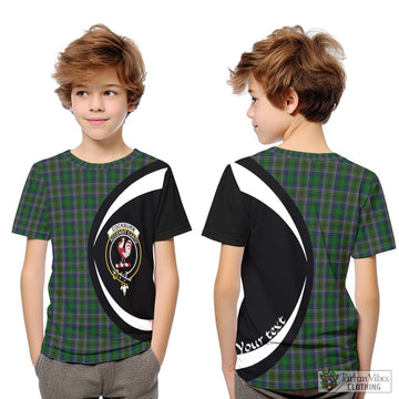 Cockburn Tartan Kid T-Shirt with Family Crest Circle Style