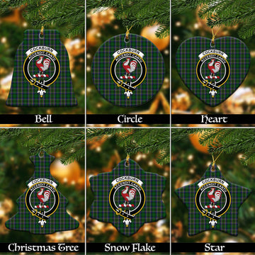 Cockburn Tartan Christmas Ceramic Ornaments with Family Crest