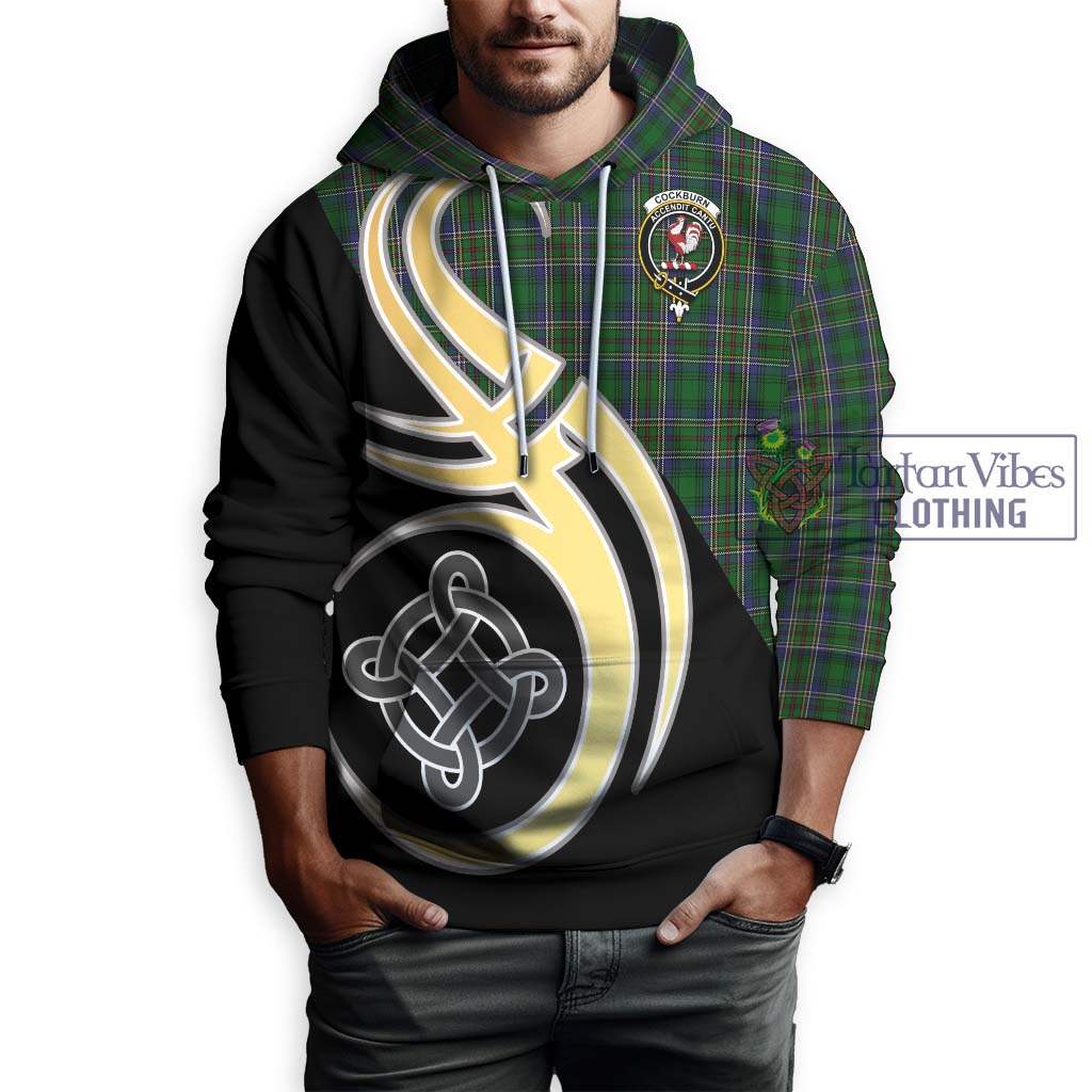 Cockburn Tartan Hoodie with Family Crest and Celtic Symbol Style Zip Hoodie - Tartan Vibes Clothing