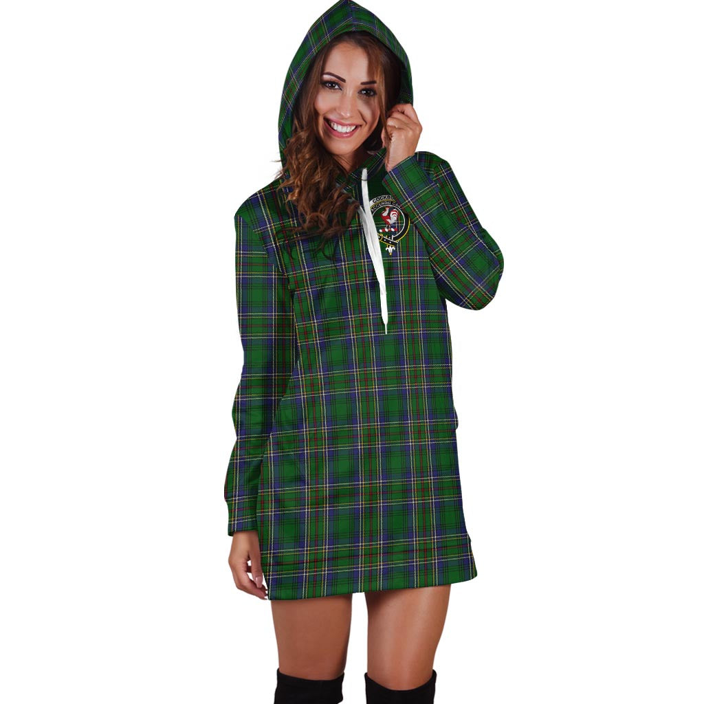 Cockburn Tartan Hoodie Dress with Family Crest - Tartan Vibes Clothing