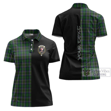 Cockburn Tartan Women's Polo Shirt with Family Crest and Half Of Me Style