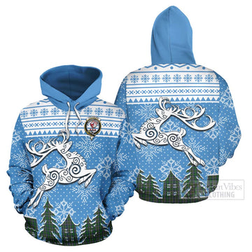 Cockburn Clan Christmas Hoodie Celtic Reindeer Style