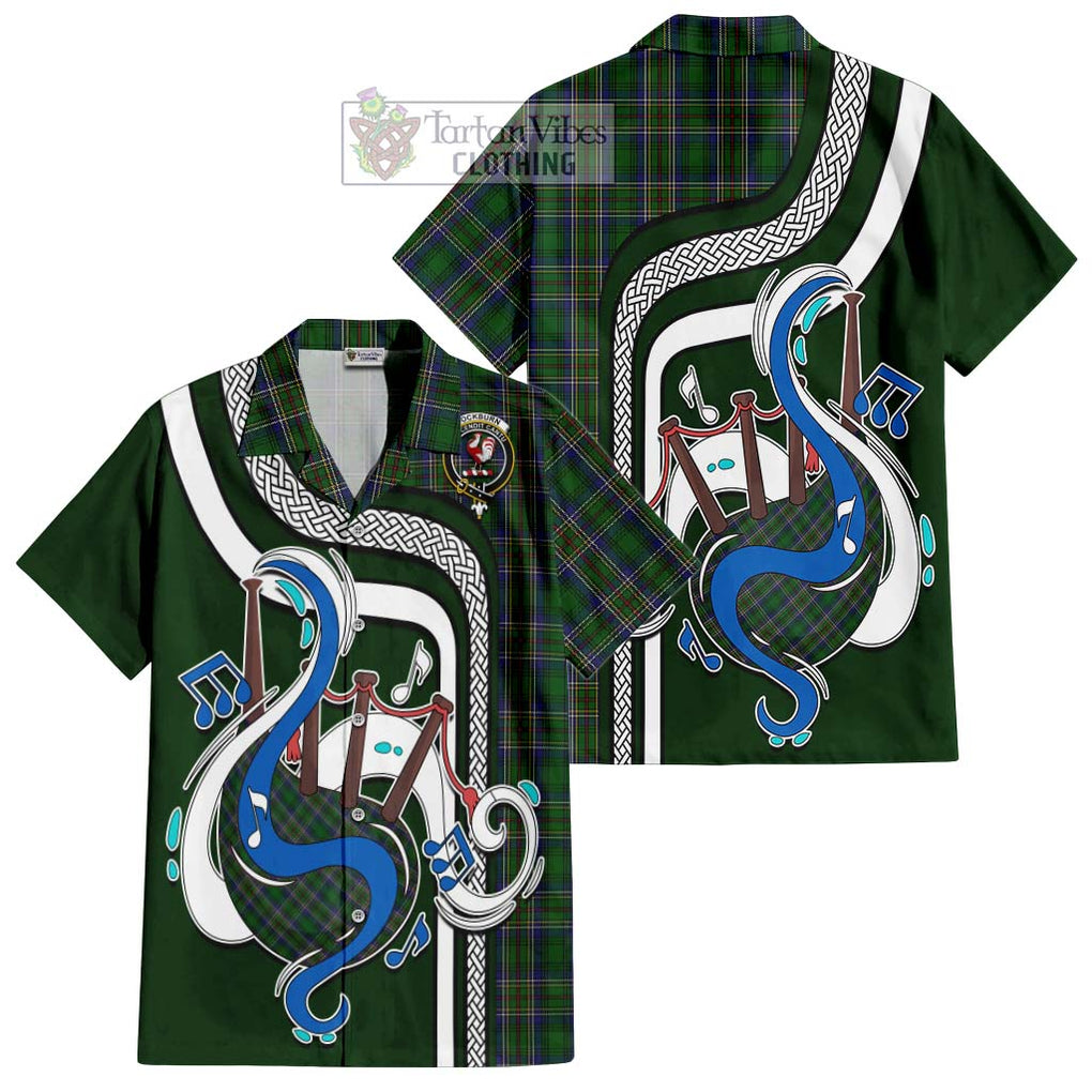 Cockburn Tartan Short Sleeve Button Shirt with Epic Bagpipe Style Kid - Tartanvibesclothing Shop